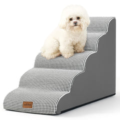COZY KISS escaleras para perro en cama alta, diseño curvo y seguro para subir