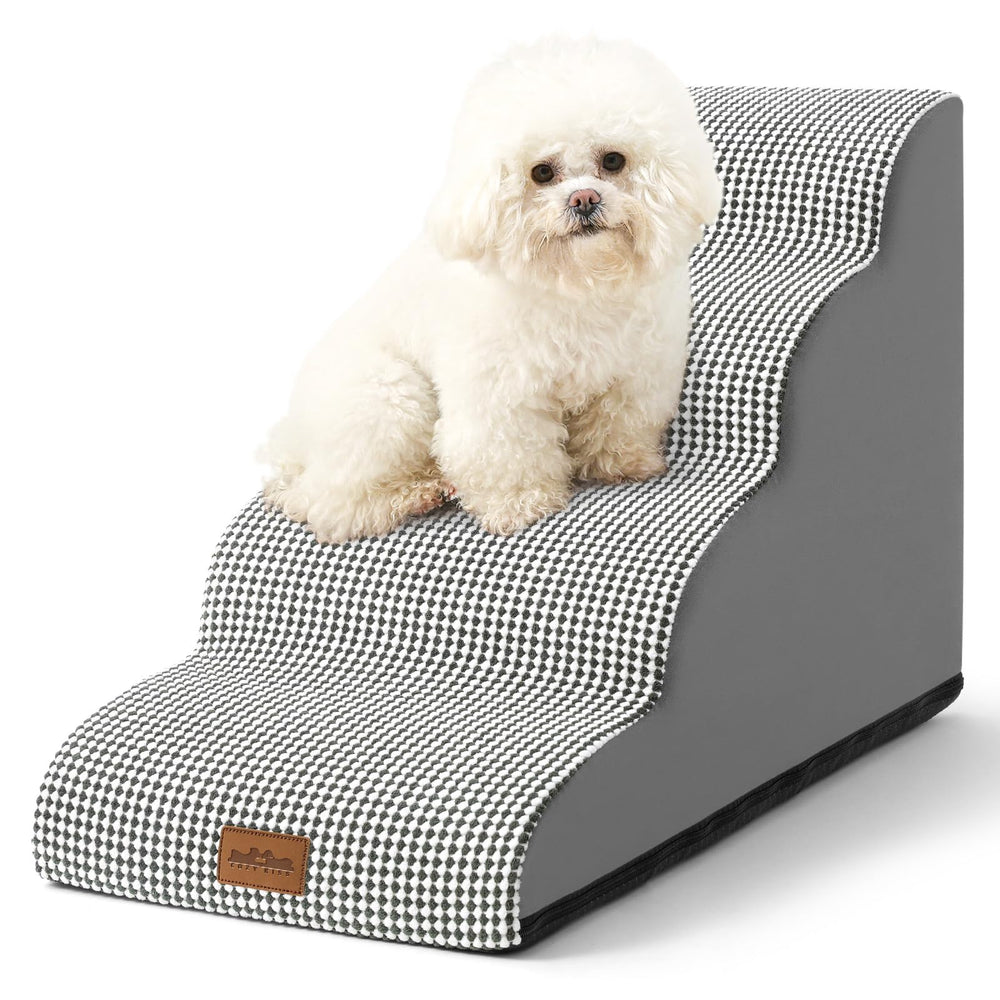 COZY KISS escalera para perros con curvas, diseño ergonómico facilita subir al sofá.