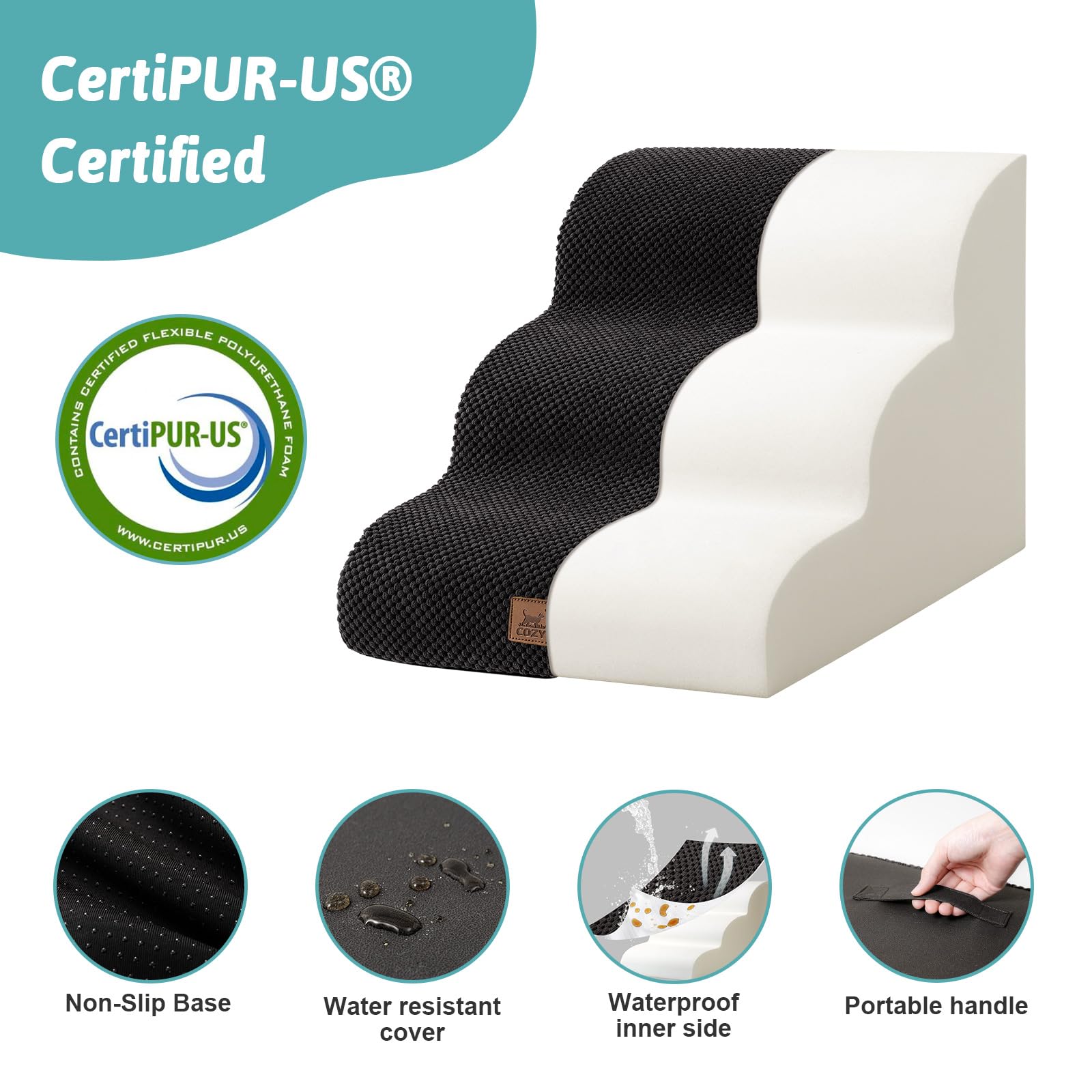 Funda lavable con forro impermeable para facilitar el cuidado.