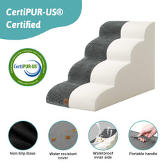 Escaleras Cozy Kiss, funda lavable y estructura resistente.