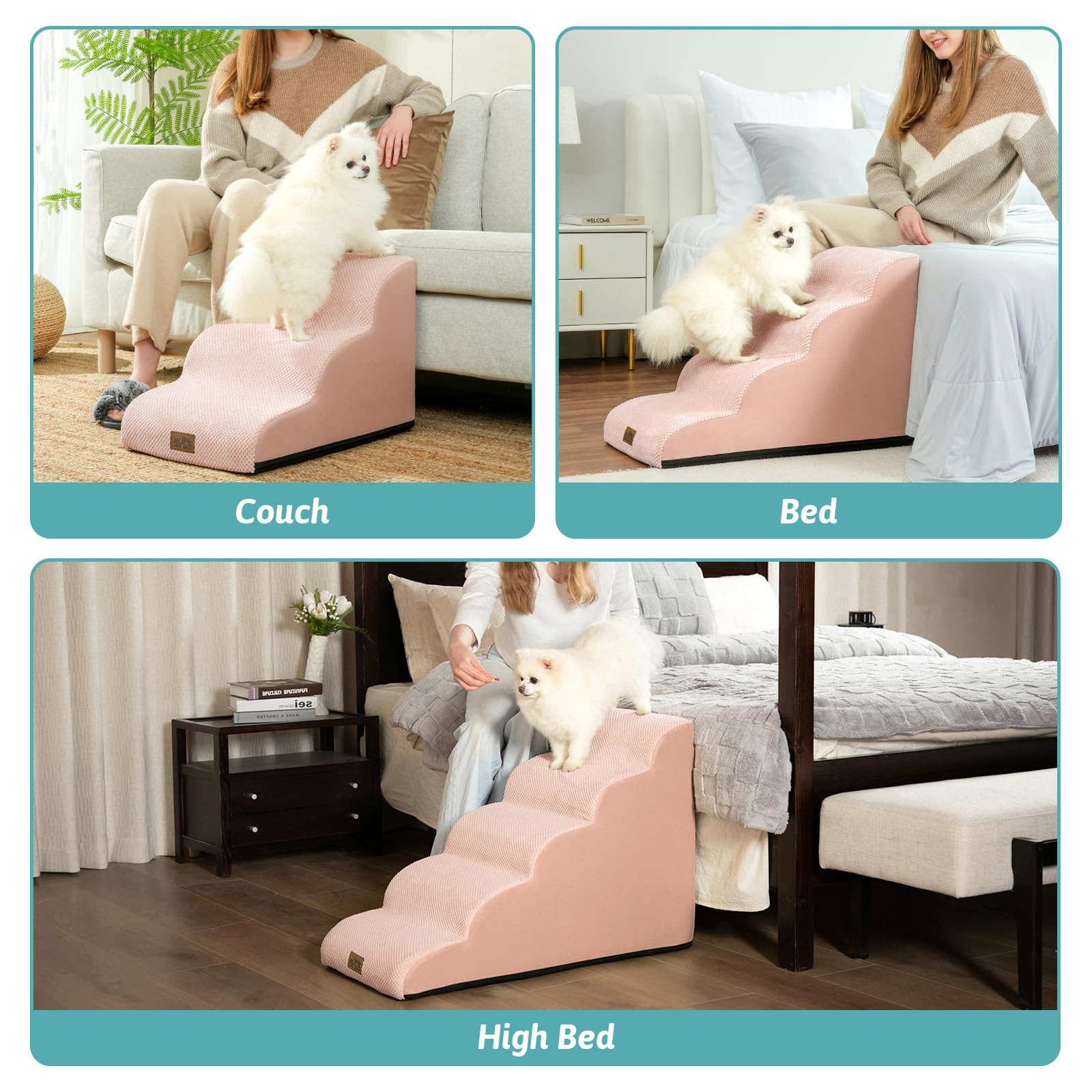 COZY KISS escalera de 4 pasos se adapta a sofá, cama o silla