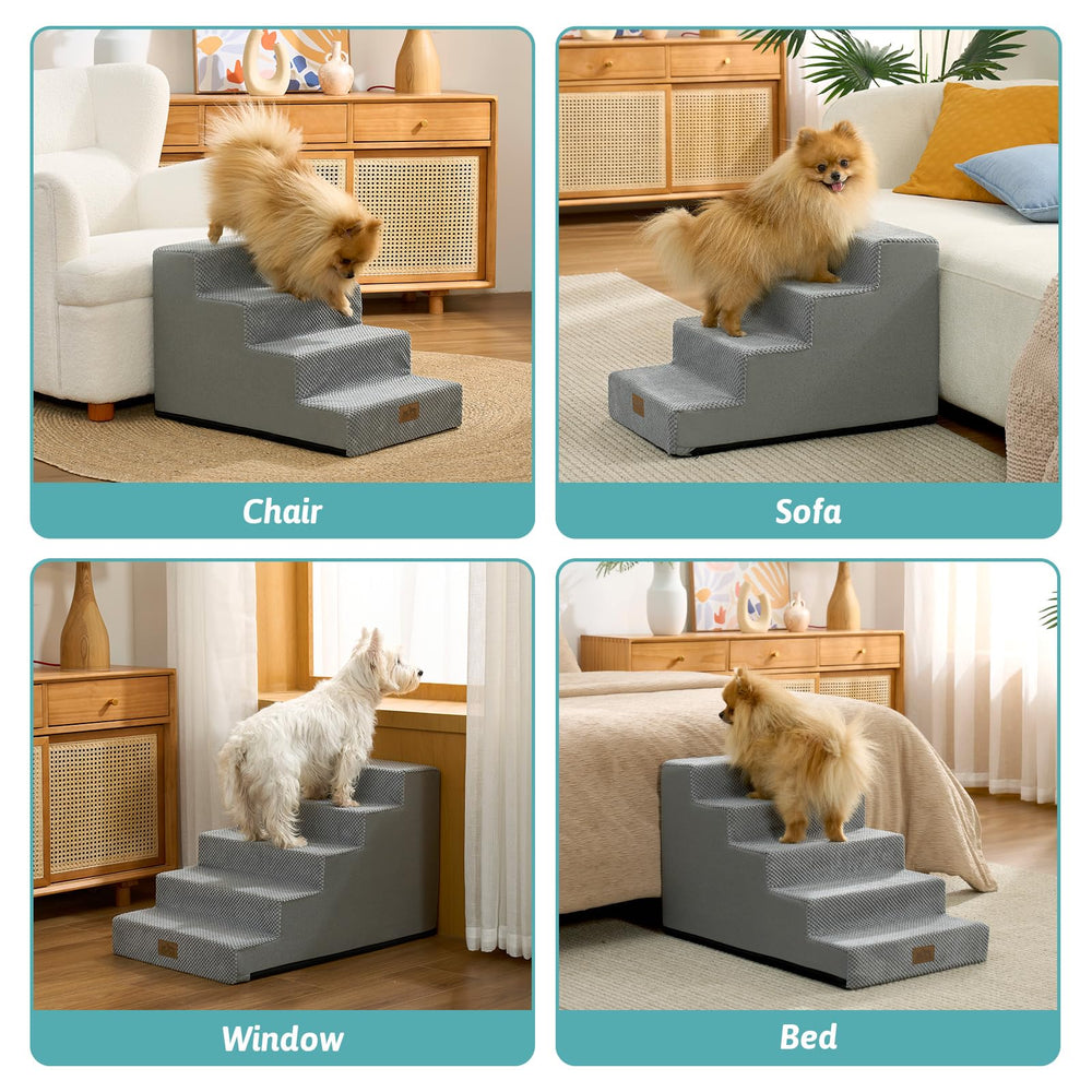 COZY KISS escaleras para perros pequeños, base pesada para mayor estabilidad.