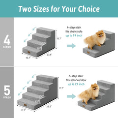 COZY KISS escaleras para perros pequeños, paso 3, acceso cómodo al sofá.