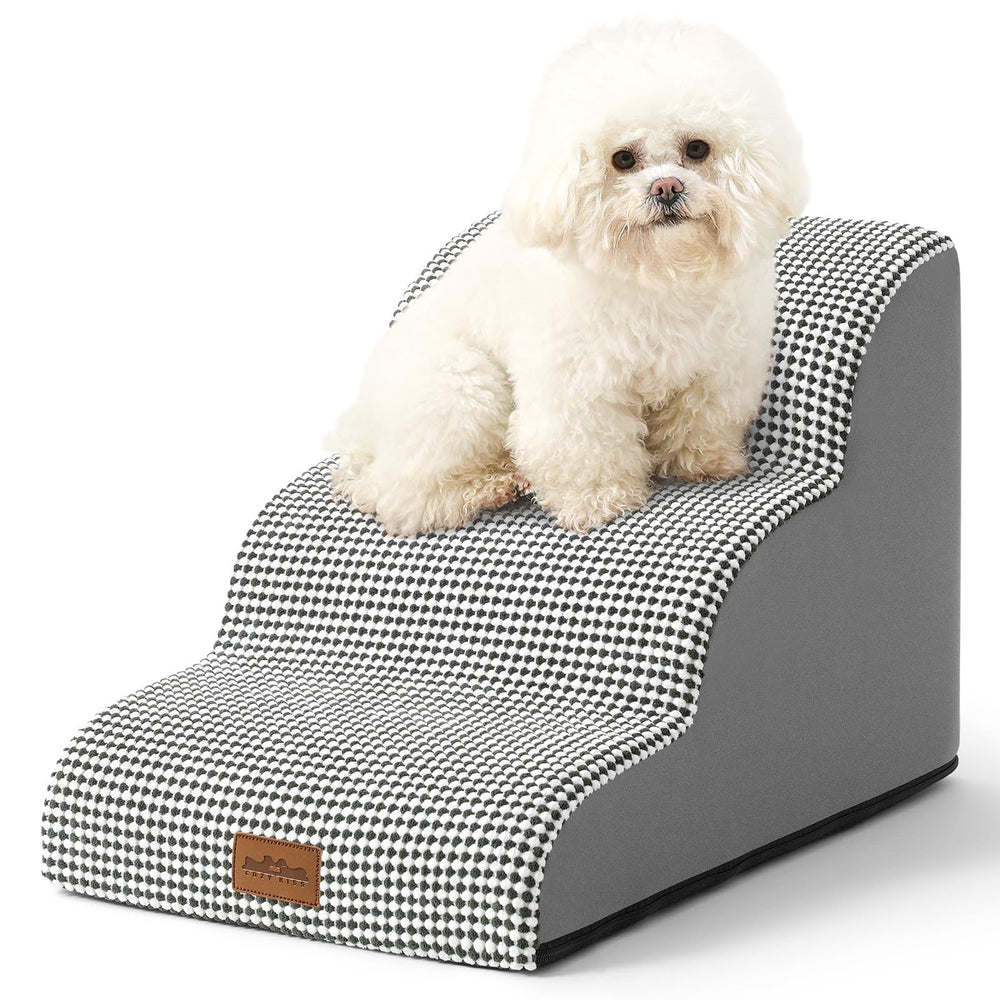 COZY KISS escalones para perros pequeños, diseño curvo de 3 pasos para sofá