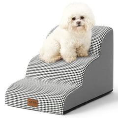 COZY KISS escalones para perros pequeños, diseño curvo de 3 pasos para sofá