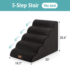 COZY KISS escalones para perros anchas junto al sofá, ayuda a subir sin saltos.