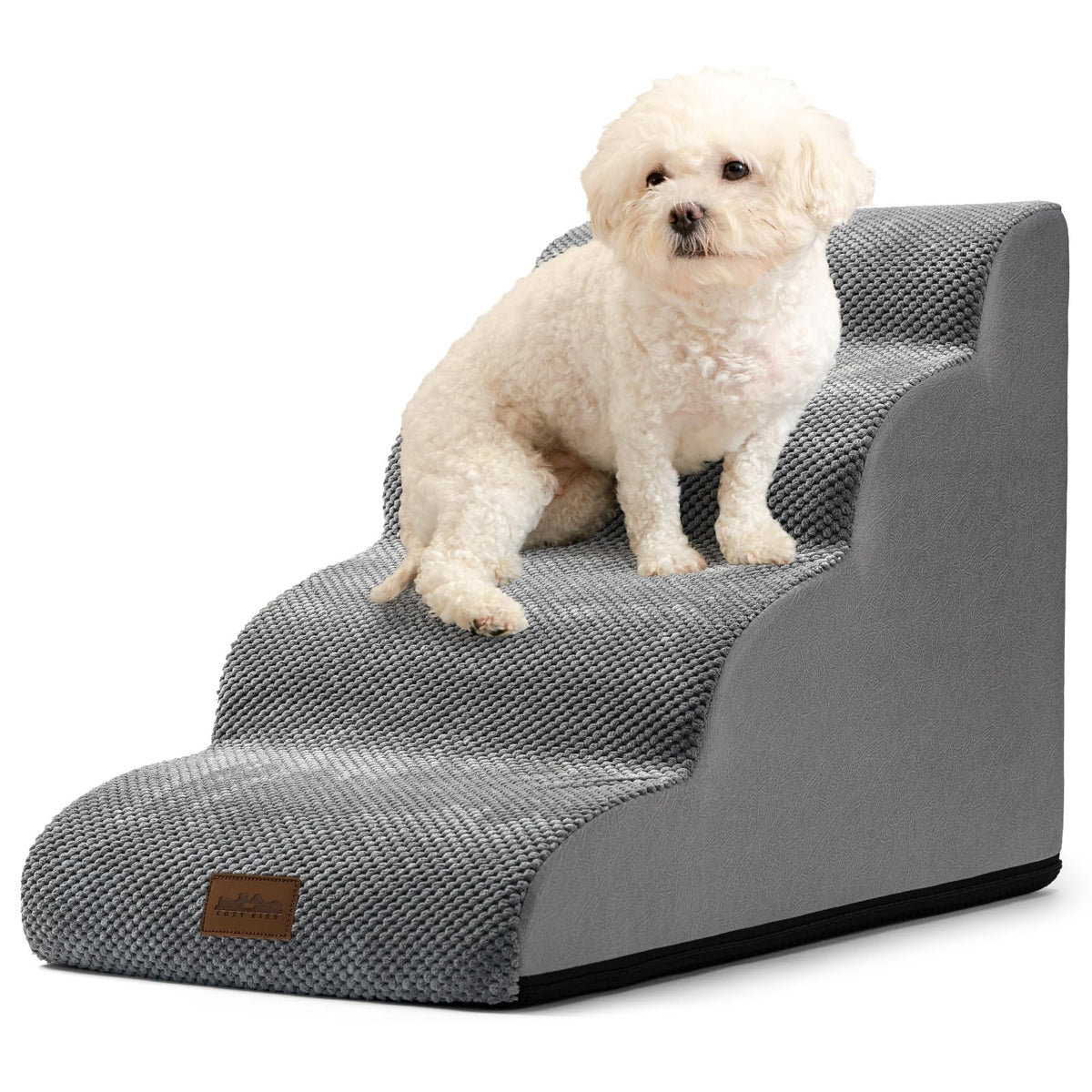 COZY KISS escalones curvos para perros pequeños, subida suave al sofá