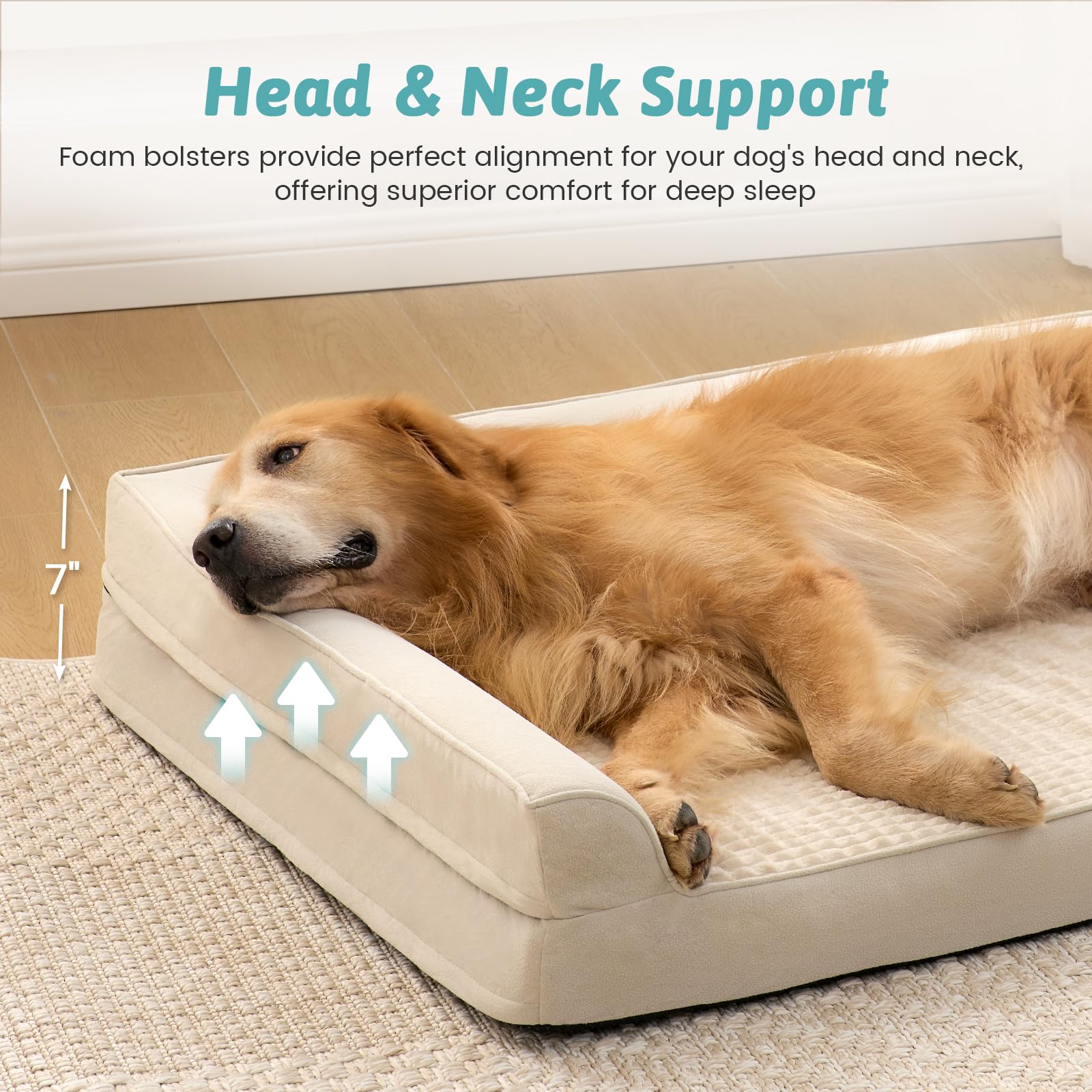 COZY KISS espuma de alta densidad, soporte firme para perros que saltan