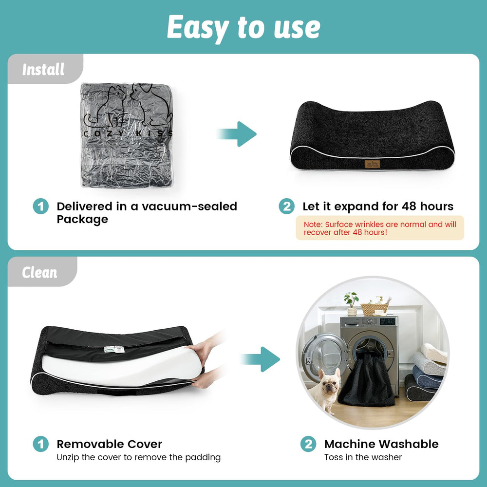 COZY KISS cama mediana para perros de hasta 65 libras, uso diario cómodo