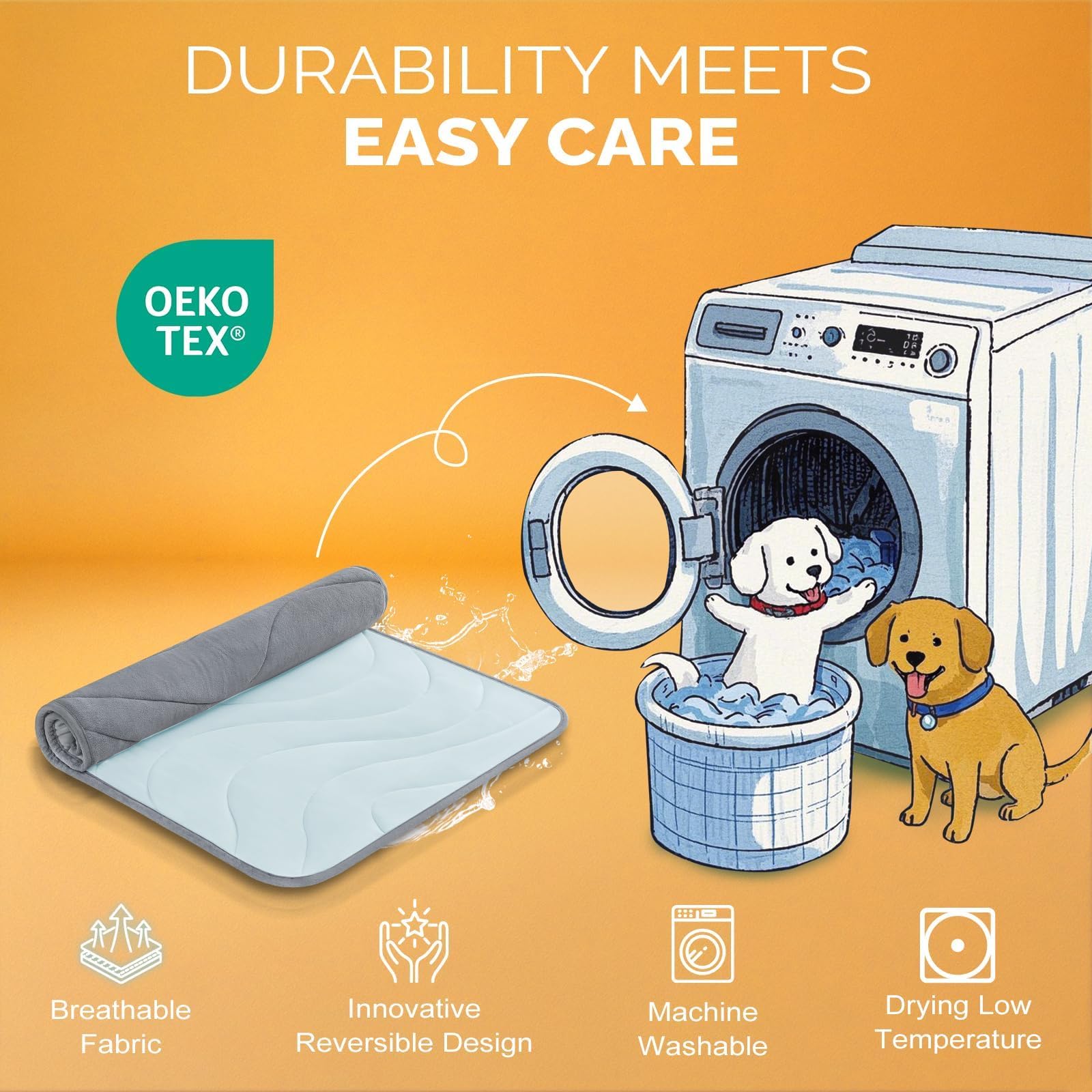 Funda lavable a máquina Cozyide para limpieza sencilla.