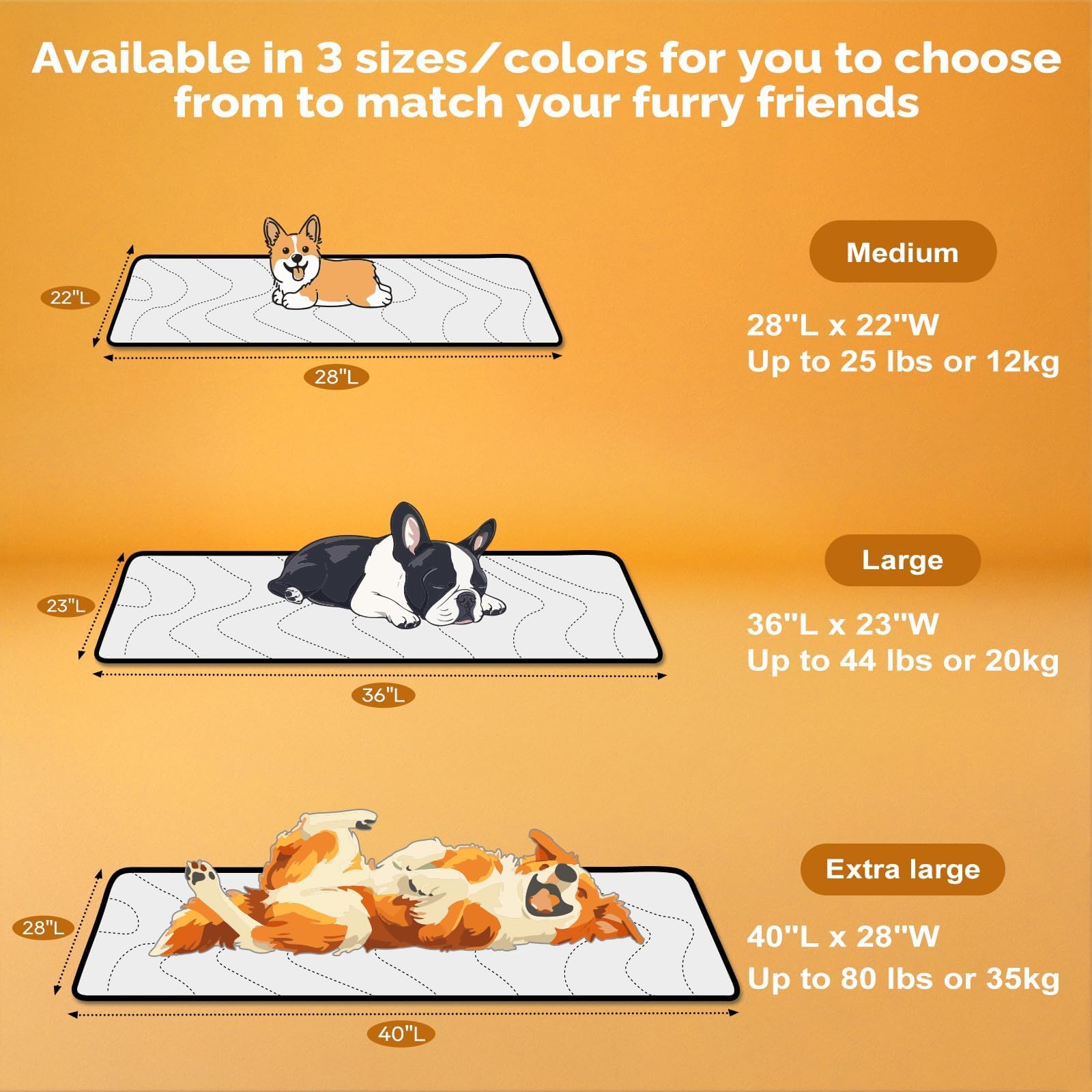 Medidas 36x23 pulgadas Cozyide, tamaño grande para perros.