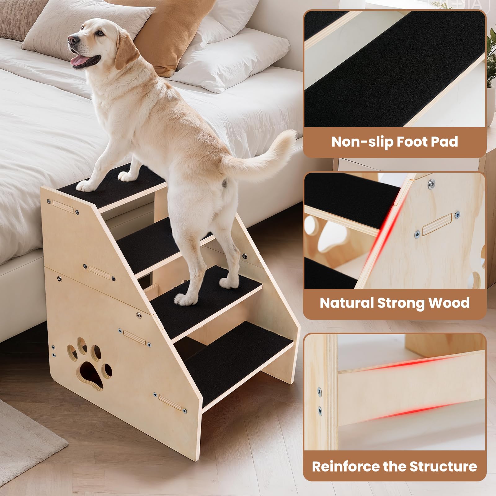 CozyLazy escaleras en A, estructura estable para subir a cama
