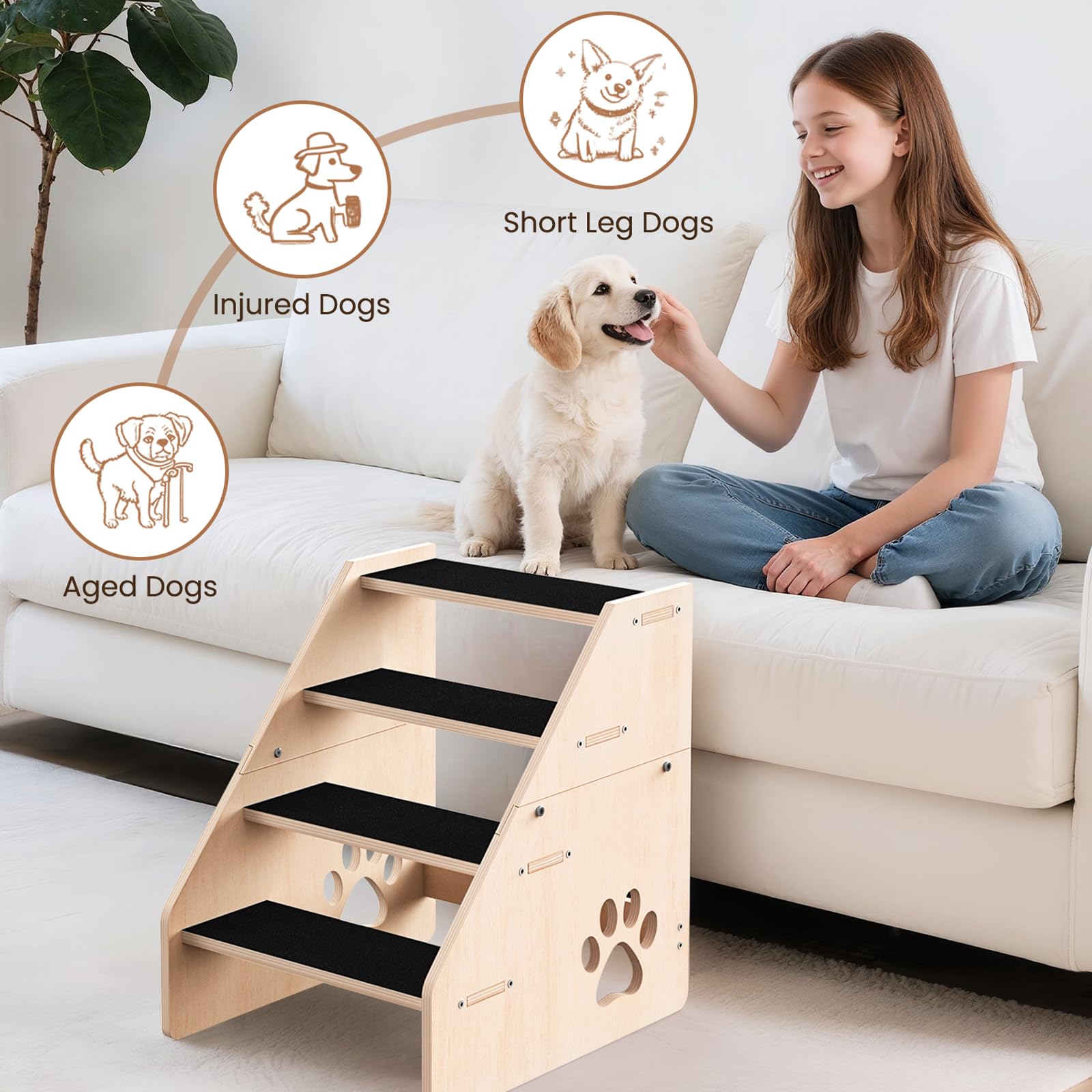CozyLazy uso en cama alta y sofá, fácil acceso para mascotas