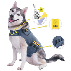 Chaleco CozyVest para ansiedad en gris, talla M, cómodo para paseos.