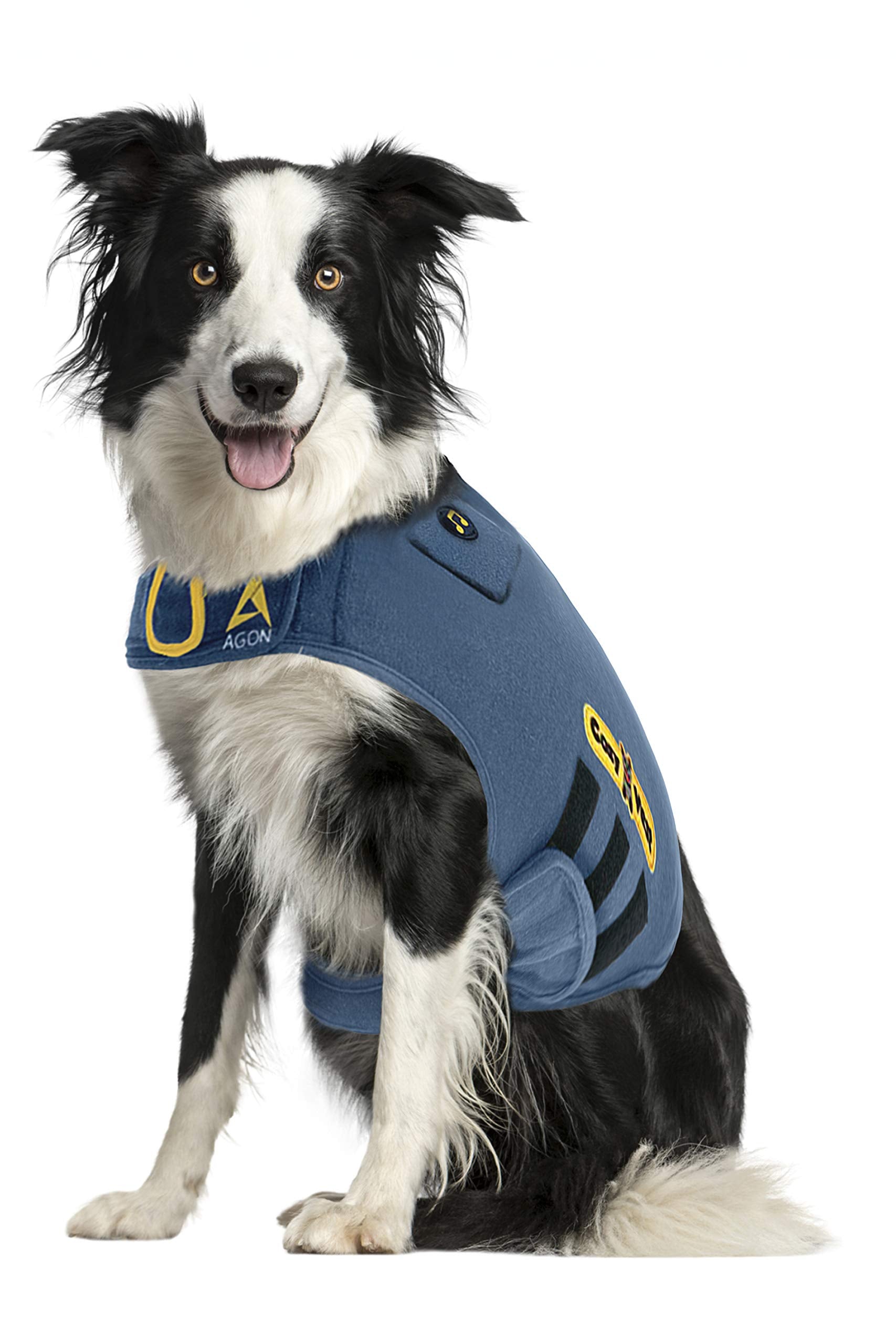 Chaleco CozyVest con enfoque sensorial: tacto, olor y sonido relajante para perros.