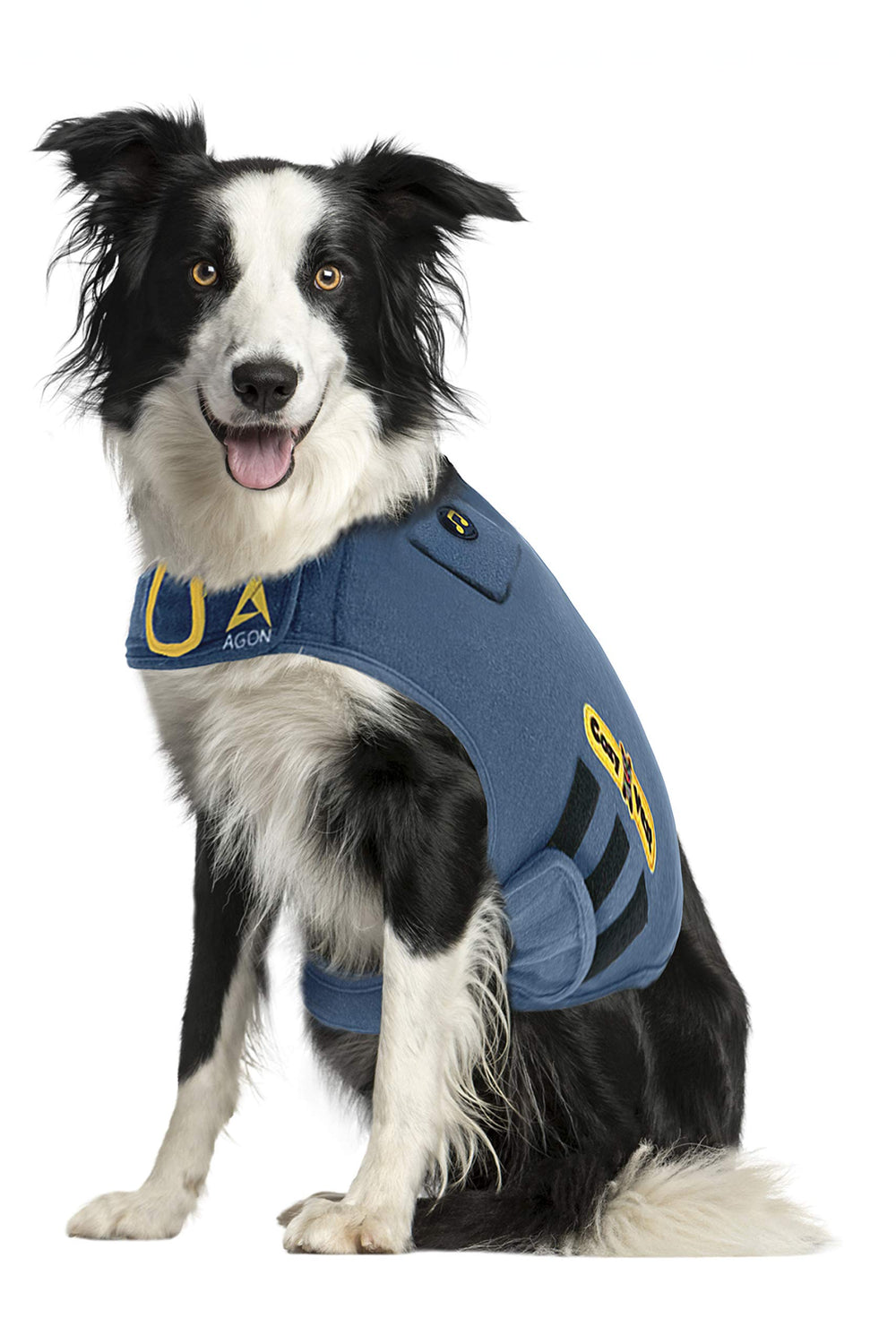 Chaleco CozyVest con enfoque sensorial: tacto, olor y sonido relajante para perros.