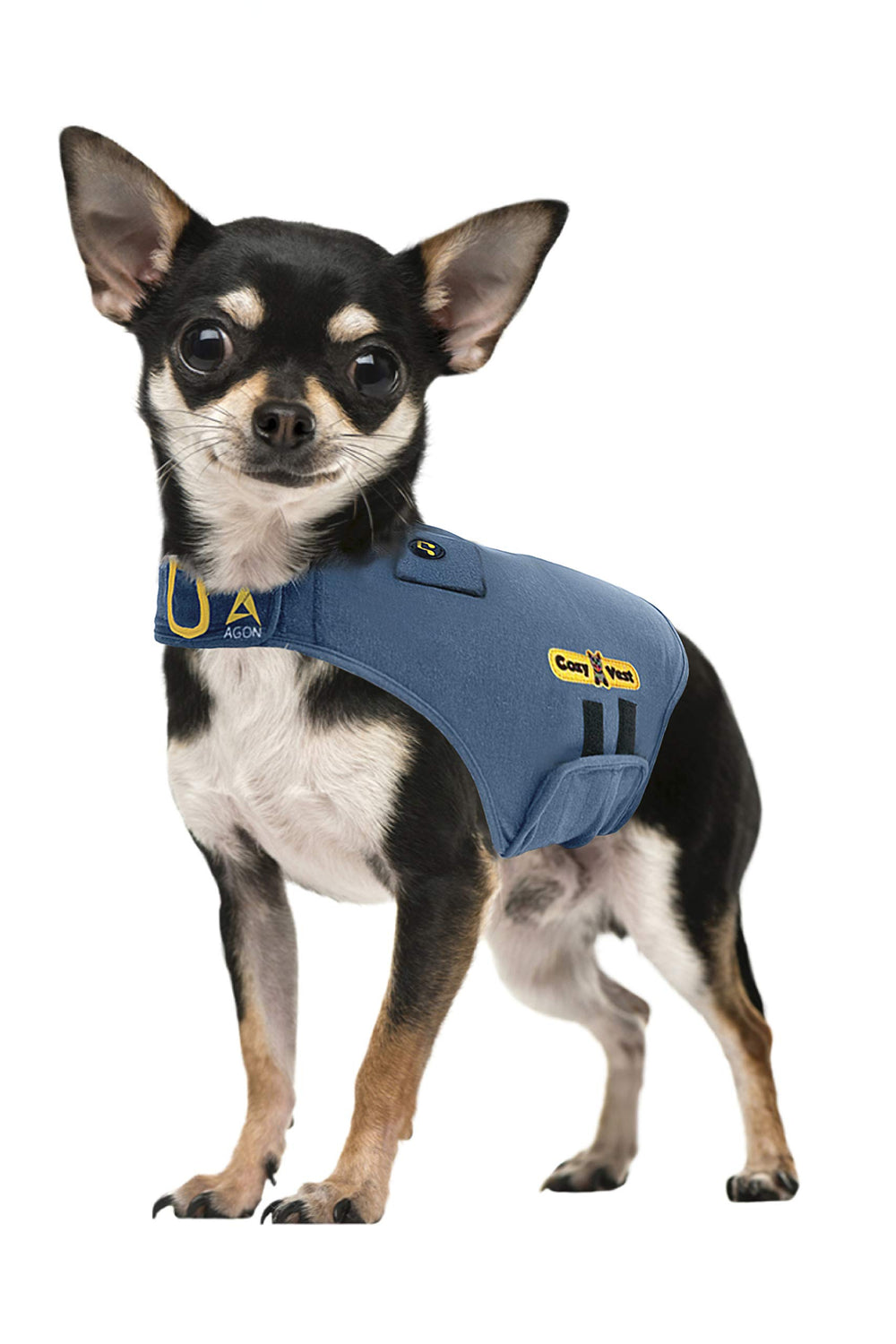 CozyVest chaleco, textura de algodón suave, ofrece comodidad durante largos paseos.