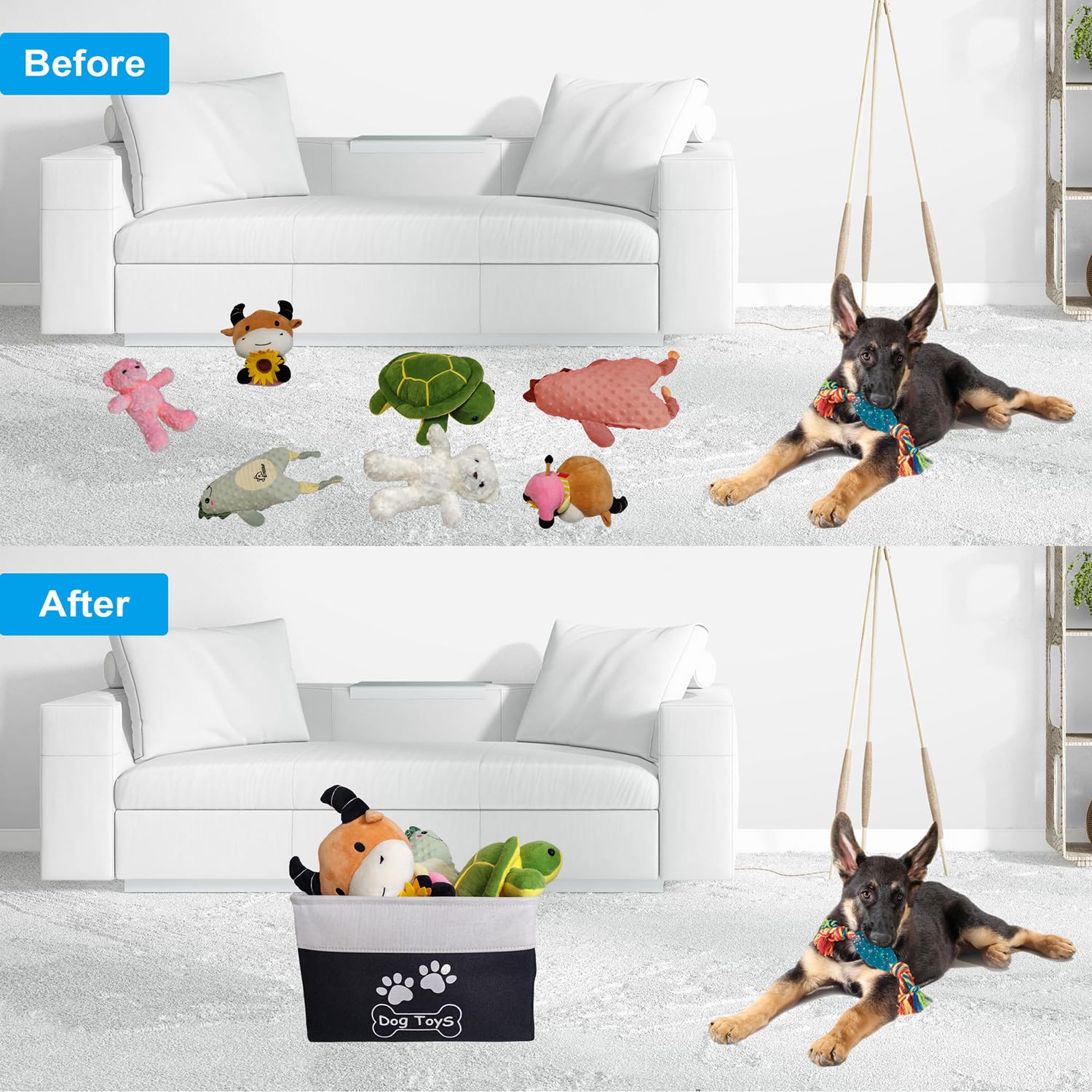 CPAKOWLGOO cesto-juguetes-perro-grande-durable y fácil de limpiar.