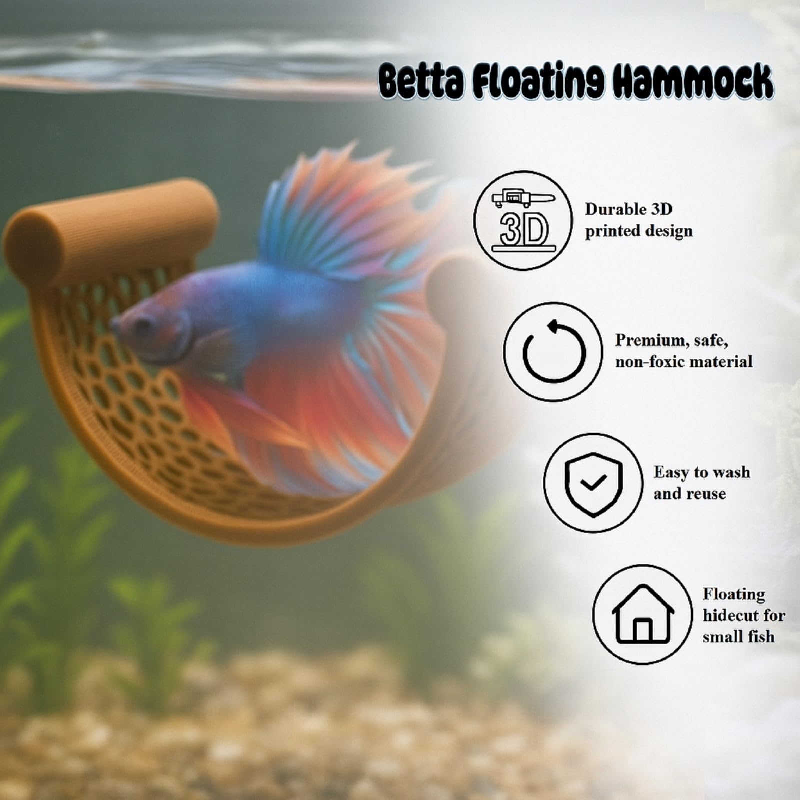 Refugio suave CPLIKE para crustáceos y peces nano, mantiene cobertura.