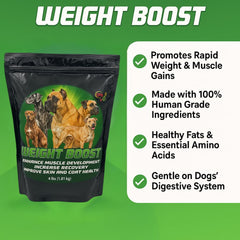 CPN Weight Boost: proteína de suero para perros, que apoya desarrollo muscular y energía.