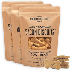 CRAFTED BY HUMANS LOVED BY DOGS galletas bacon perro, paquete 5 oz, entrenamiento sabroso