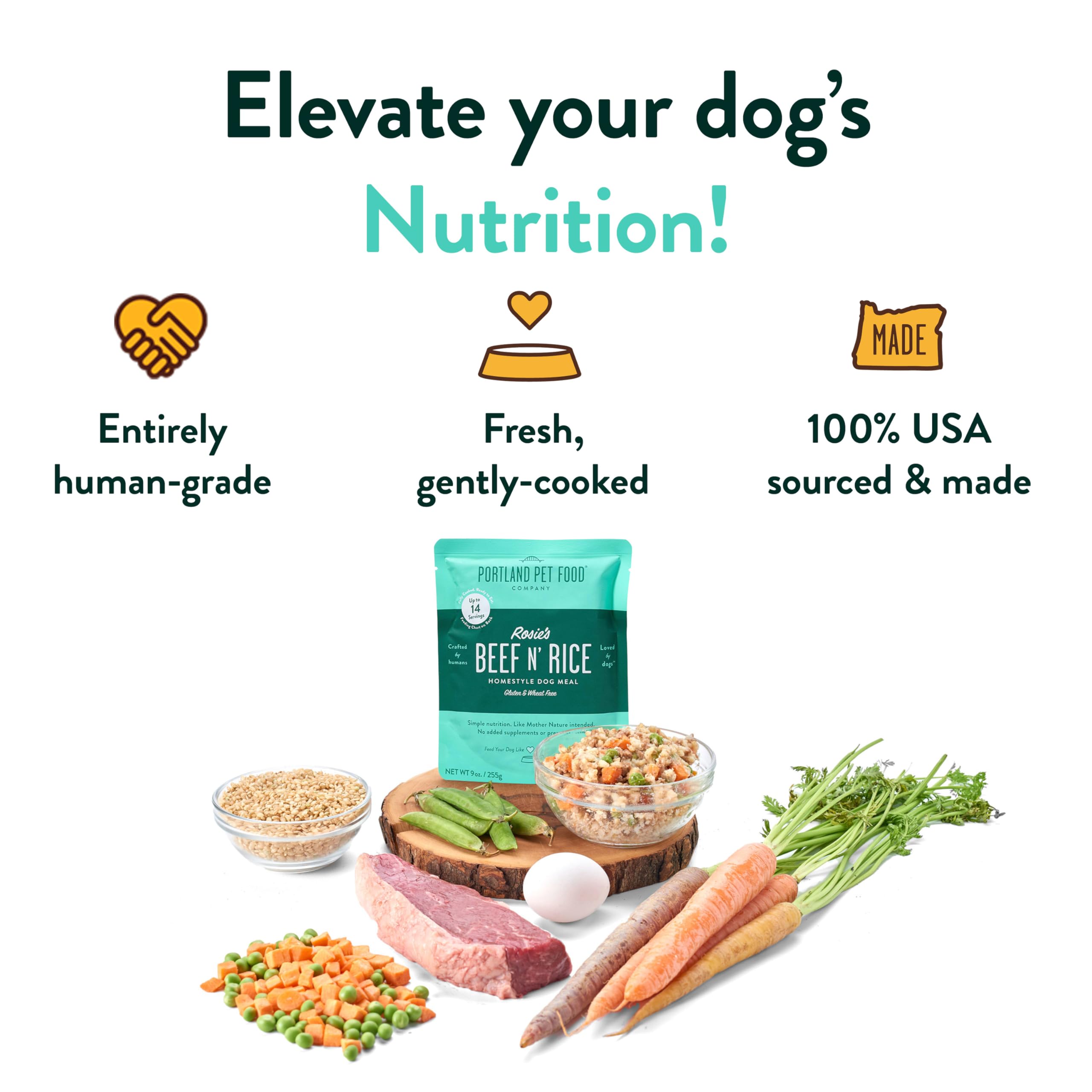 Portland Pet Food Company: envase apto para microondas para calentar ligeramente.