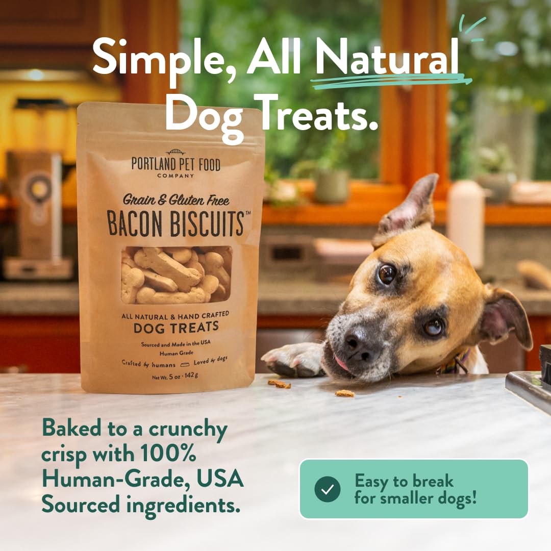 CRAFTED BY HUMANS LOVED BY DOGS galletas-sin-granos-bacon: textura crujiente para premiar sesiones