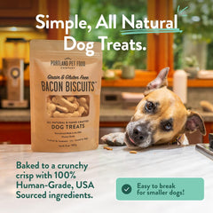 CRAFTED BY HUMANS LOVED BY DOGS galletas-sin-granos-bacon: textura crujiente para premiar sesiones