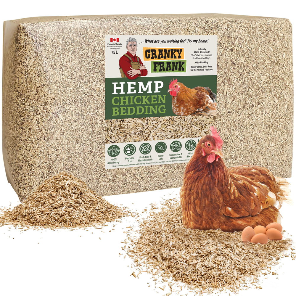 Cranky Frank Hemp: cama de gallinas suave y absorbente para el corral
