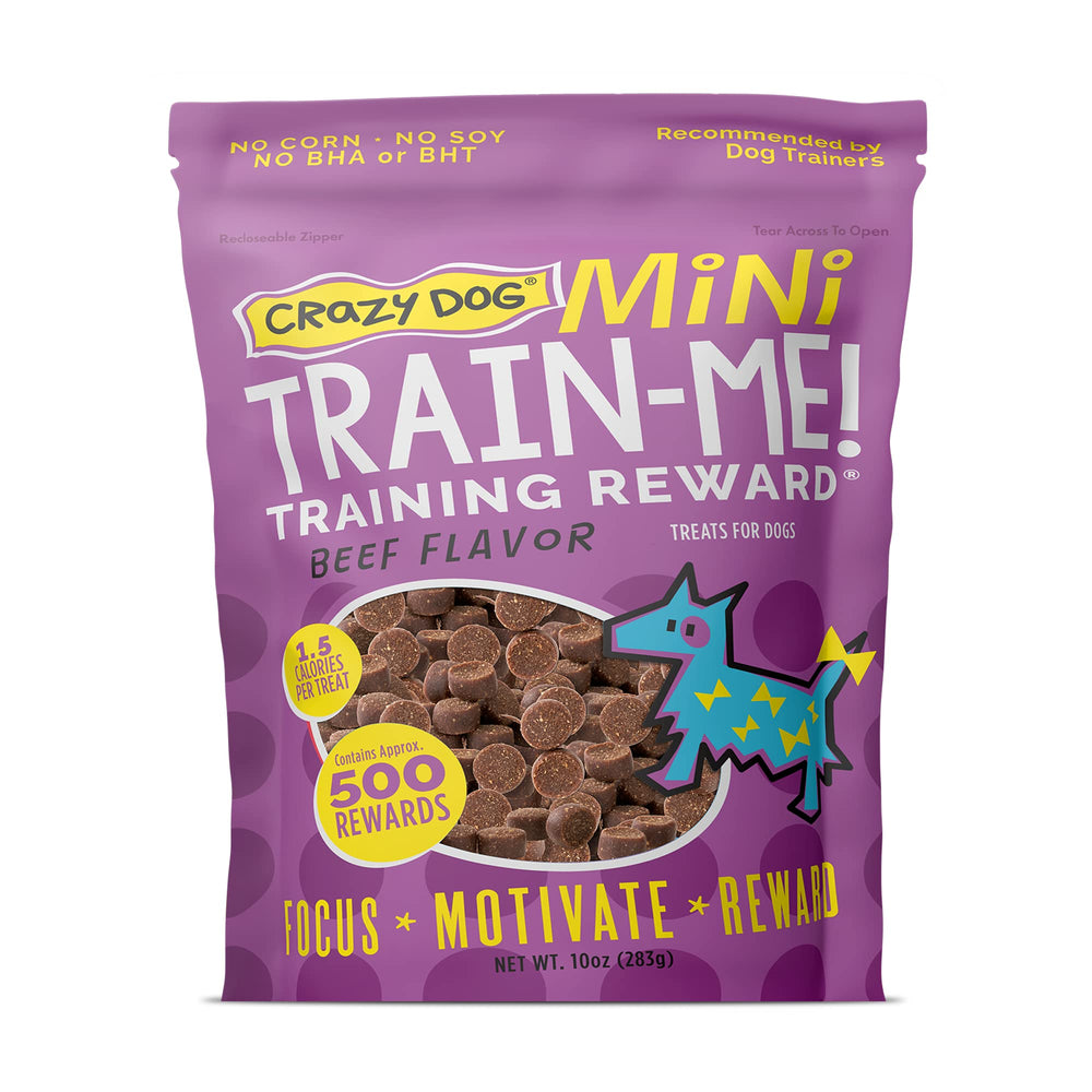 Crazy Dog Mini Train-Me! bolsa 10 oz, empaque práctico para sesiones de entrenamiento.