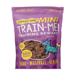 Crazy Dog Mini Train-Me! bolsa 10 oz, empaque práctico para sesiones de entrenamiento.