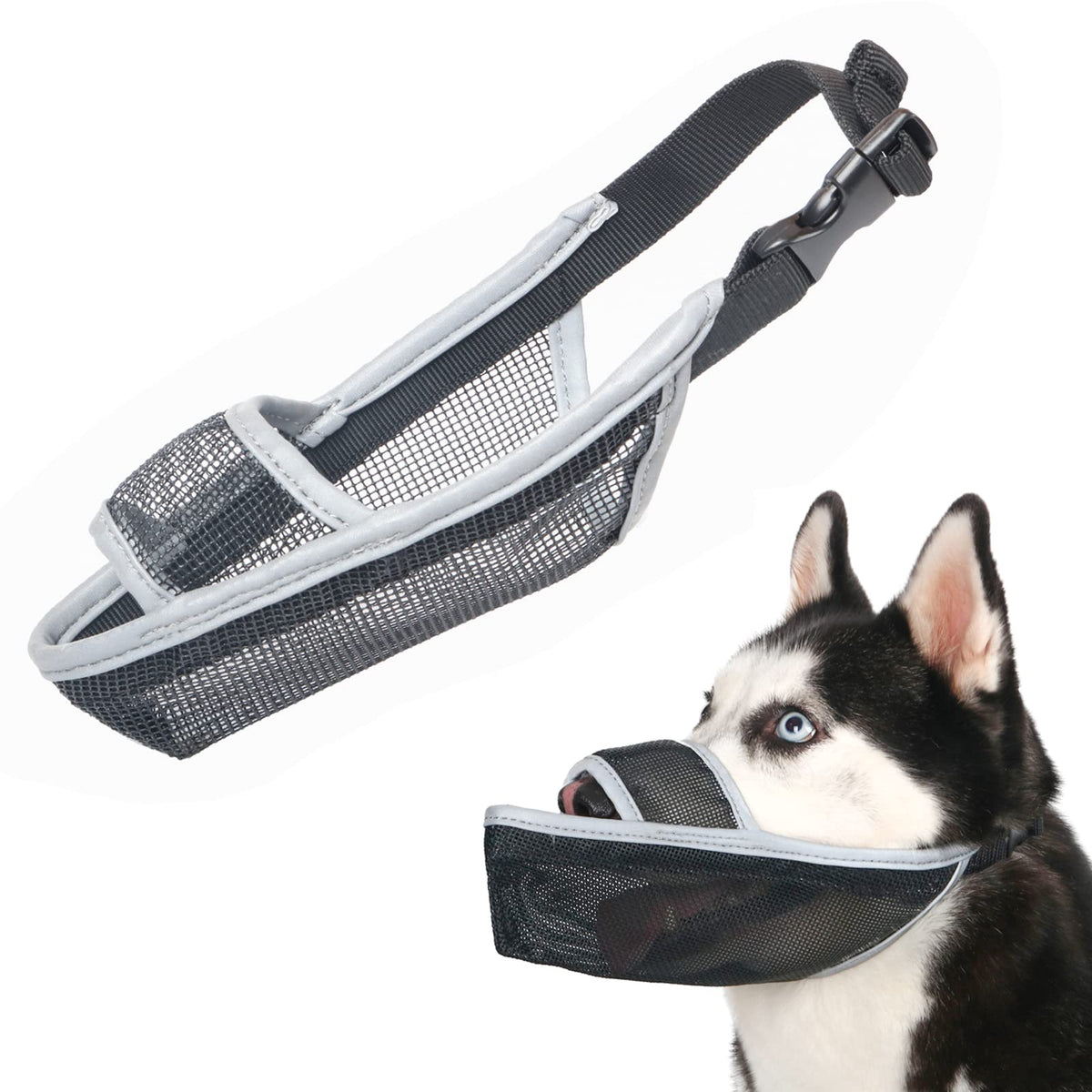 Crazy Felix bozal de nylon para perro pequeño, malla transpirable y cómodo para paseos.