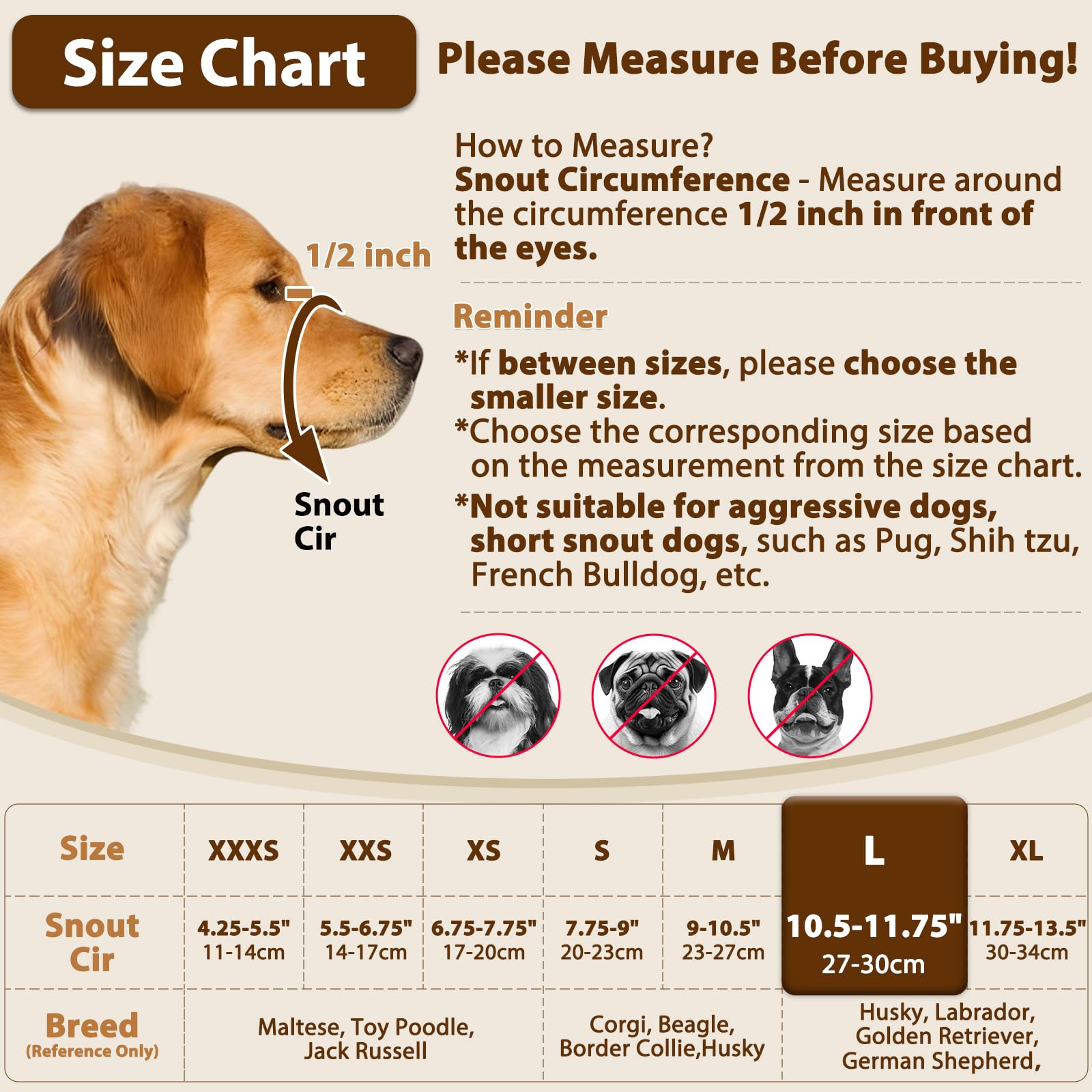Crazy Felix bozal para perro grande, malla transpirable para mayor comodidad
