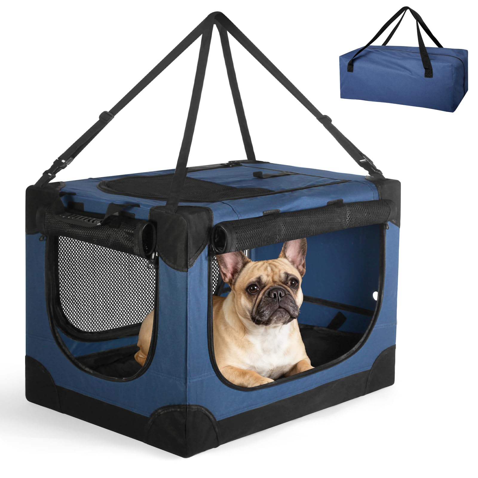 Crazydeer jaula blanda para perros pequeños 24 pulgadas, ideal para viaje cómodo.