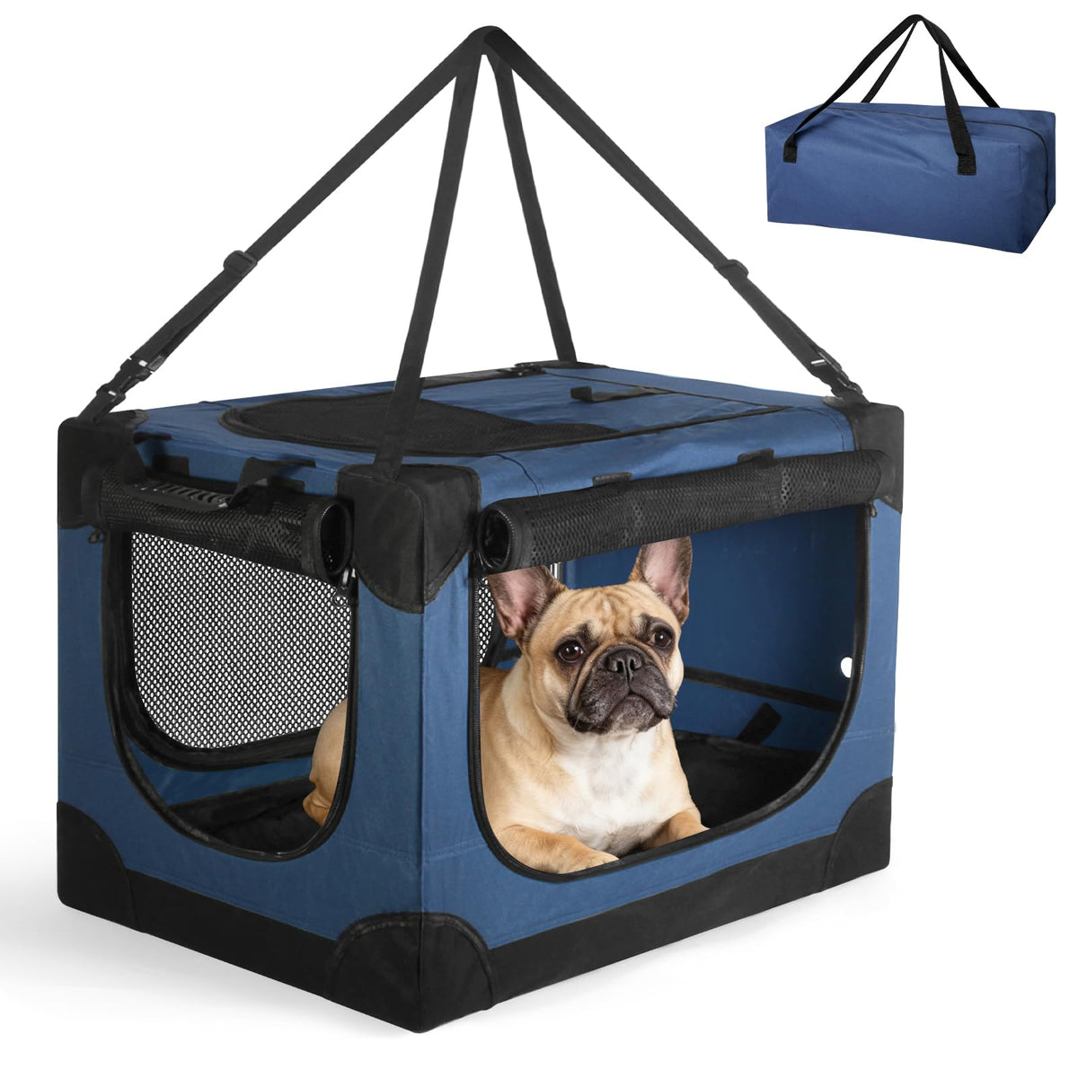 Crazydeer jaula blanda para perros pequeños 24 pulgadas, ideal para viaje cómodo.