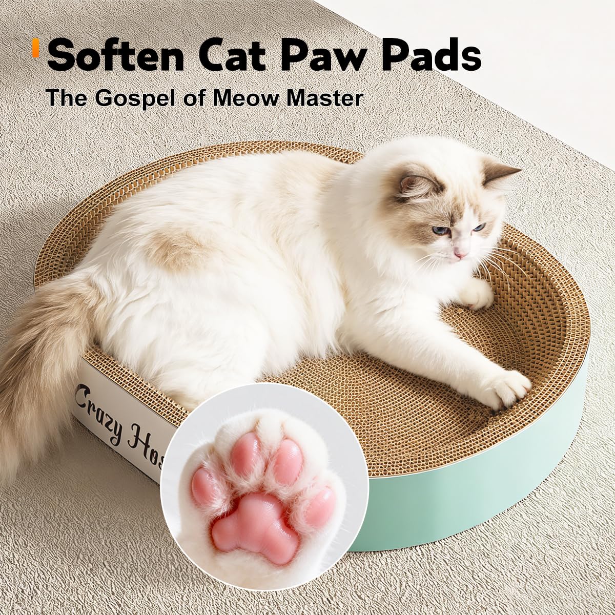 CRAZY GUOFAN diseño ergonómico, comodidad envolvente para gatos grandes.