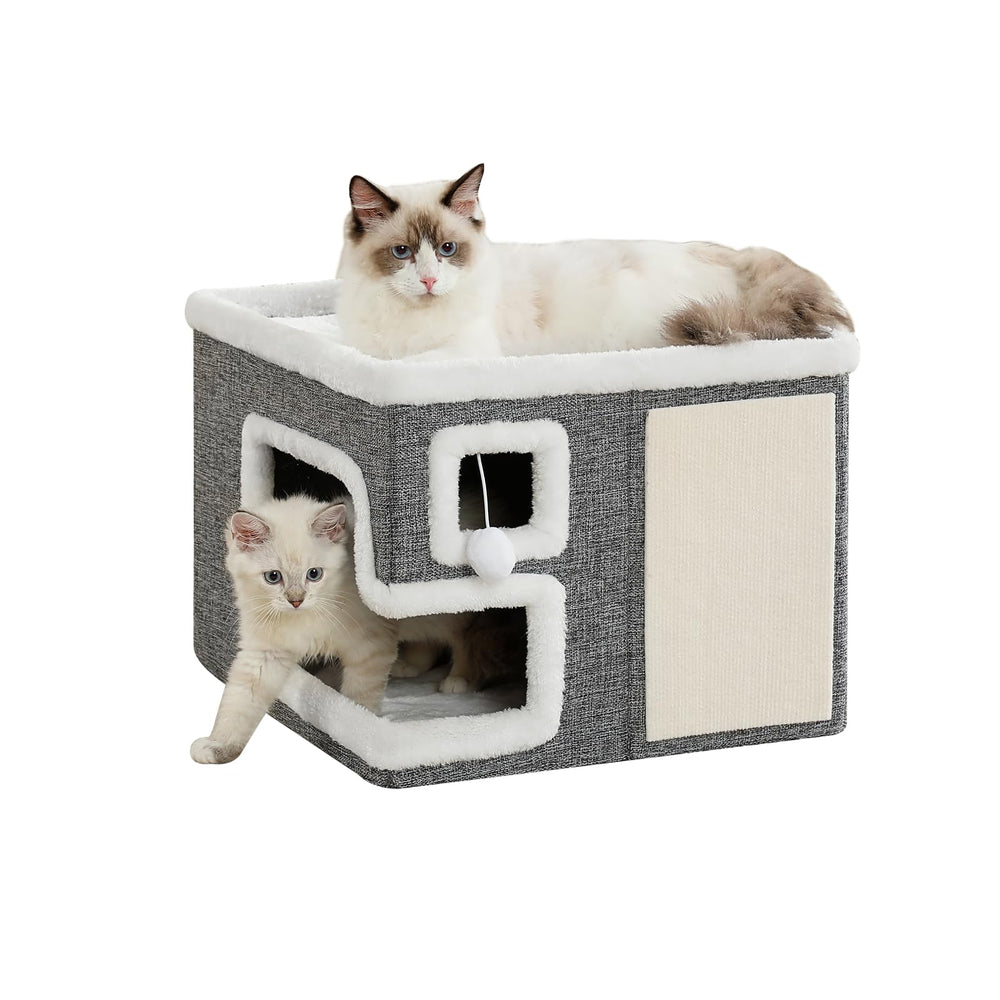 Crispedia casa-gato-interior cueva: refugio seguro para descanso y juego.