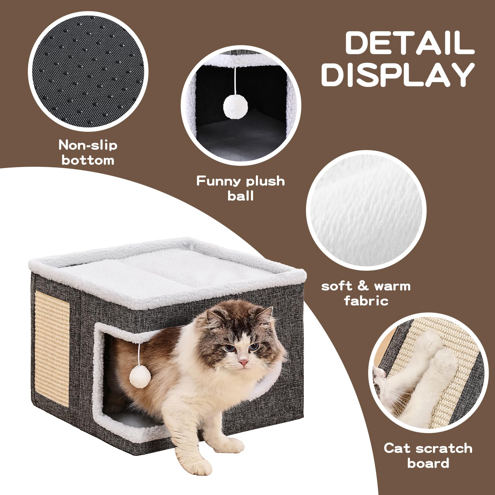 Crispedia casa para gatos plegable, traslado sencillo entre habitaciones.