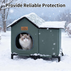 Crispedia Casa para Gatos: diseño resistente al viento para refugio estable.