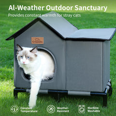 Crispedia Casa para Gatos: base elevada para mantener seco al felino.