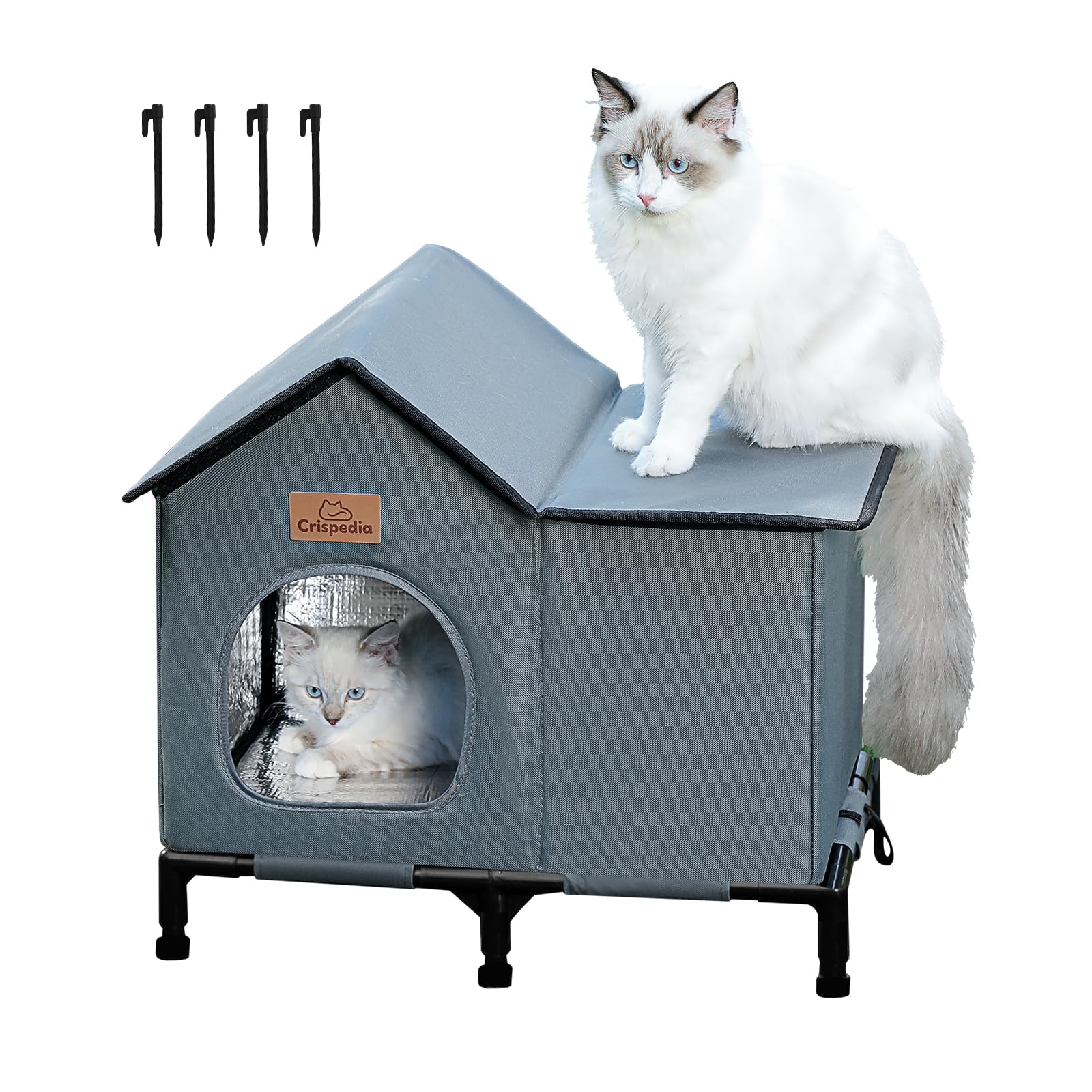 Crispedia Casa para Gatos: protección contra la lluvia para felinos al aire libre.