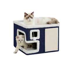 Crispedia casa para gatos en interior con cueva y rascador para descanso seguro y juego