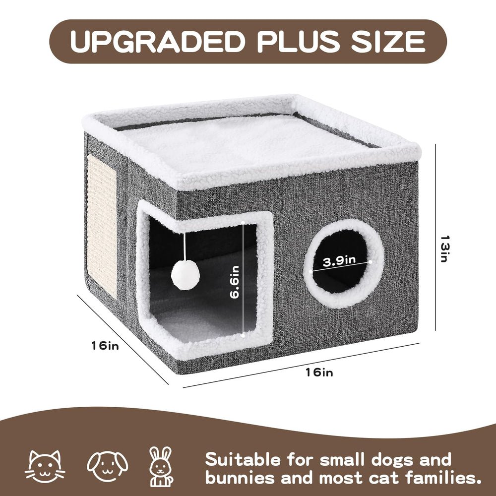 Crispedia casa para gatos interior, construcción robusta y estable para saltos.