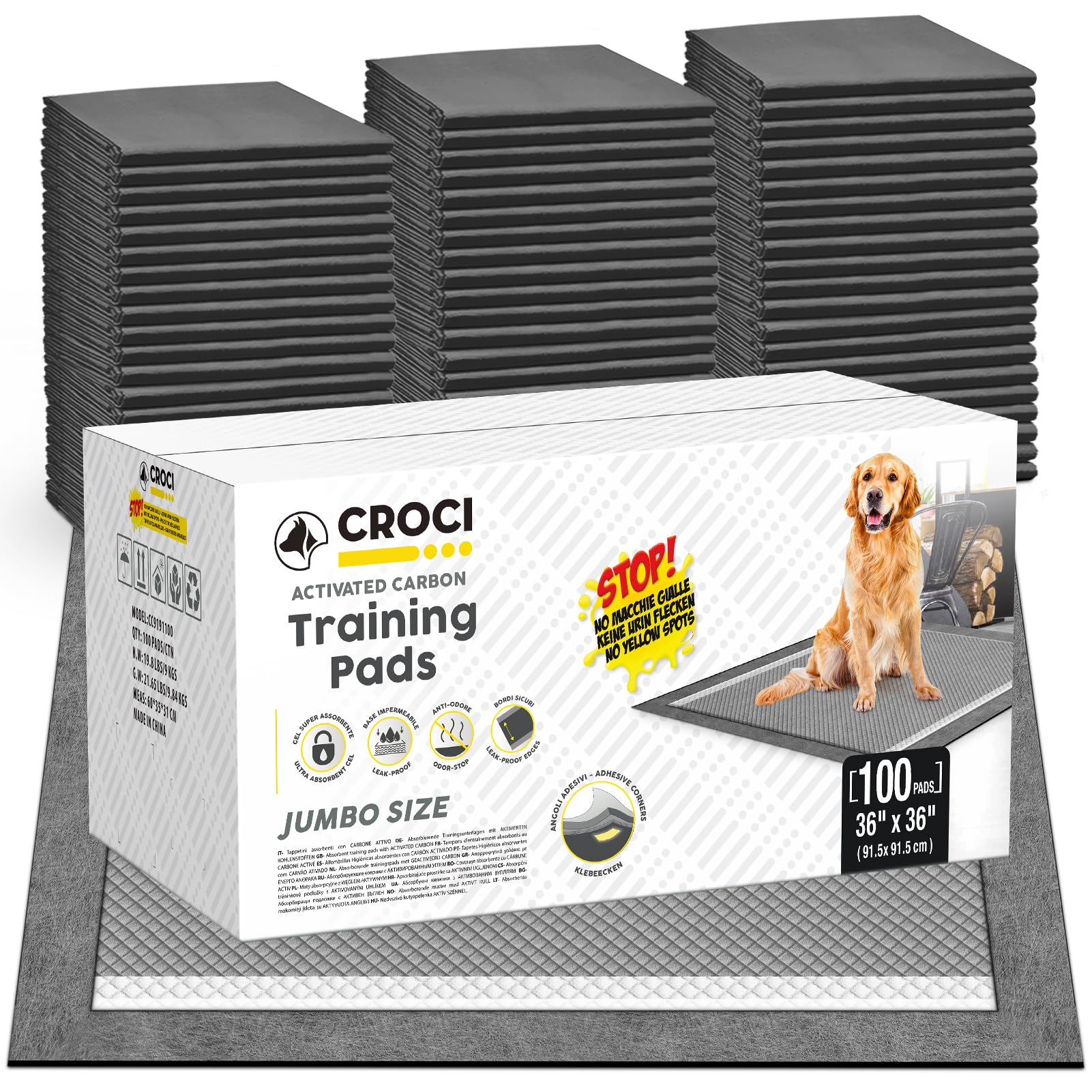 Croci almohadillas para cachorros absorción rápida para evitar manchas en el suelo