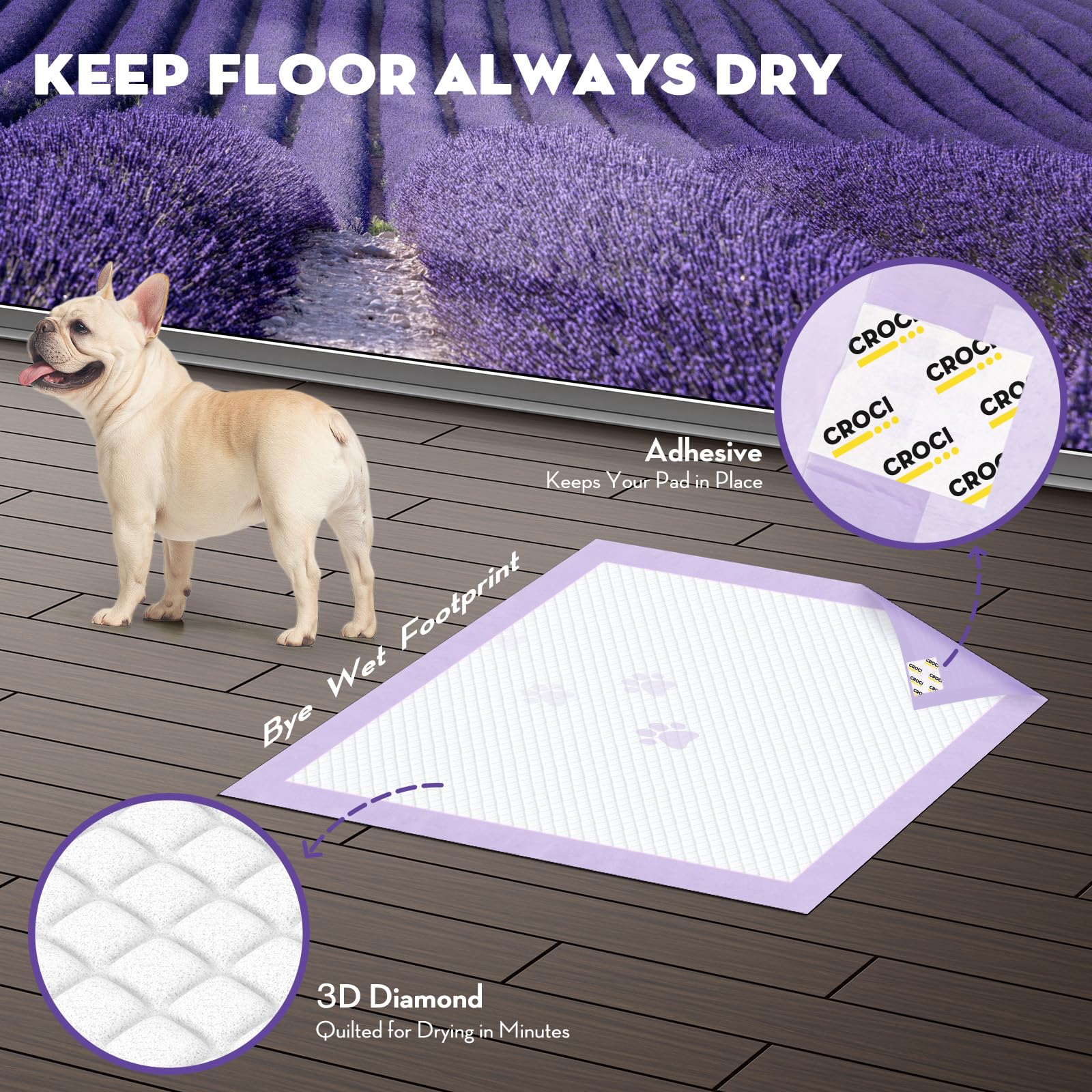 Croci almohadillas 22x22 en tamaño compacto para cachorros.