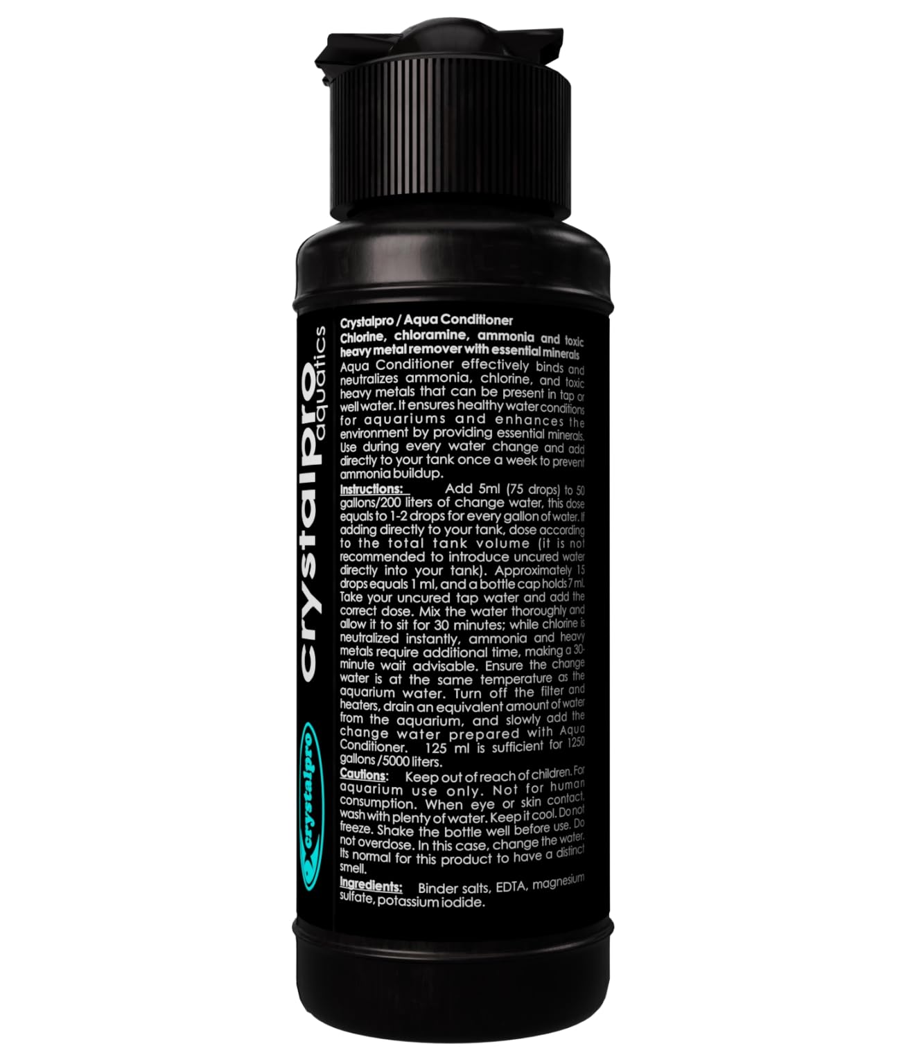 Crystalpro Acondicionador de Agua con tapón dosificador para dosis precisas.