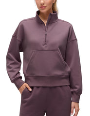 CRZ YOGA SoftAura sudadera para mujer con media cremallera, uso diario cómodo