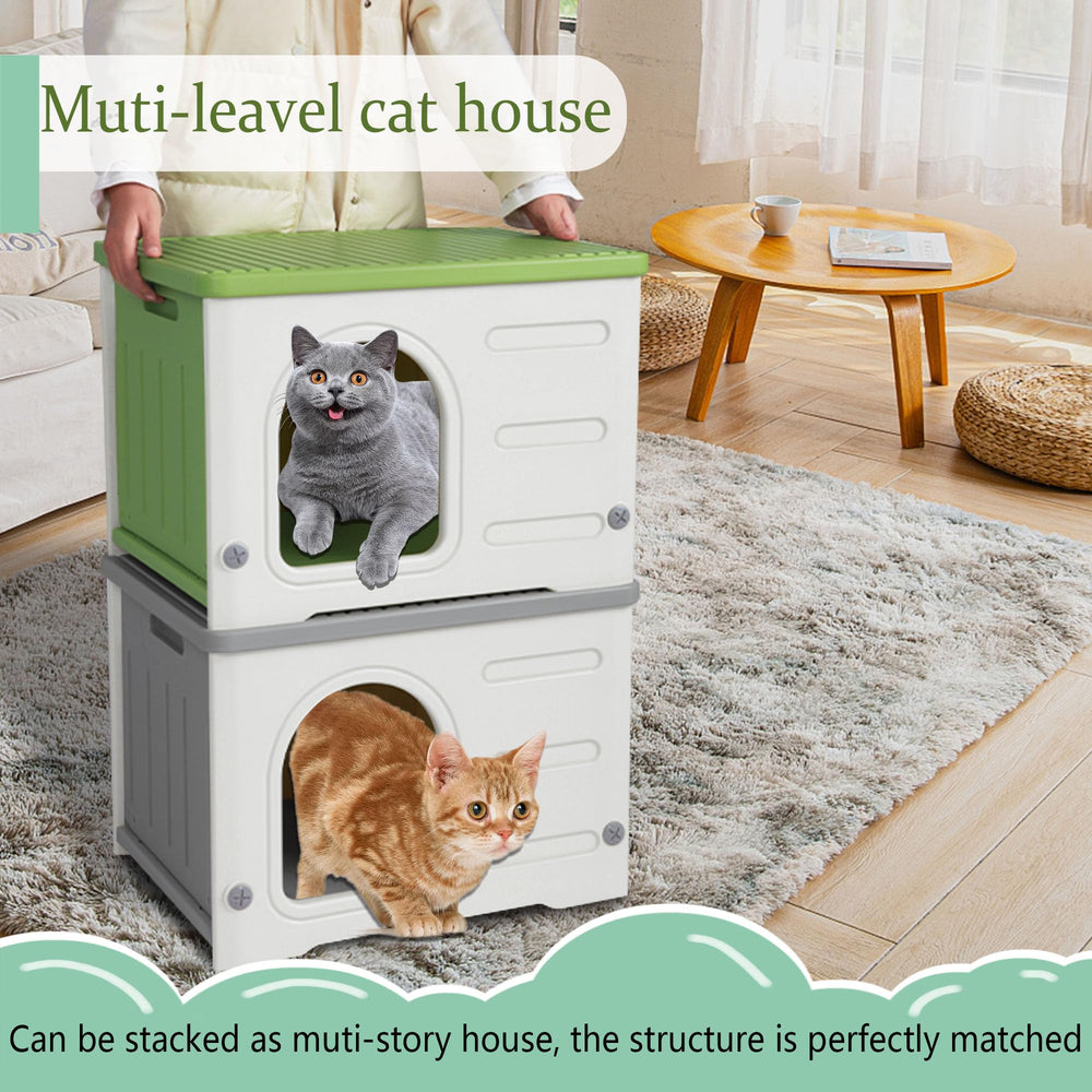 CSQOO casa-gato diseño-desmontable-facil-limpieza, montaje rápido sin herramientas