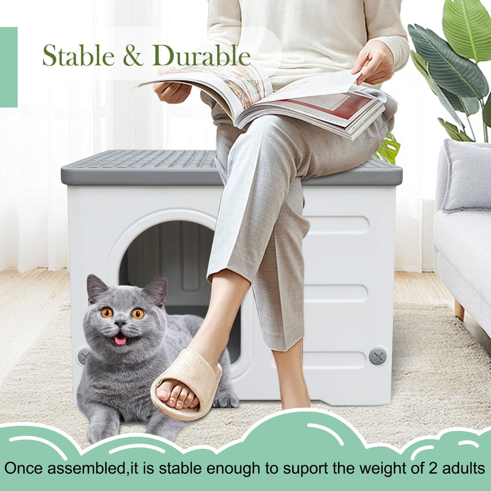 CSQOO casa-gato doble-nivel, opción multi-habitación para varias mascotas