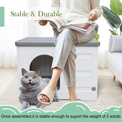 CSQOO casa-gato doble-nivel, opción multi-habitación para varias mascotas